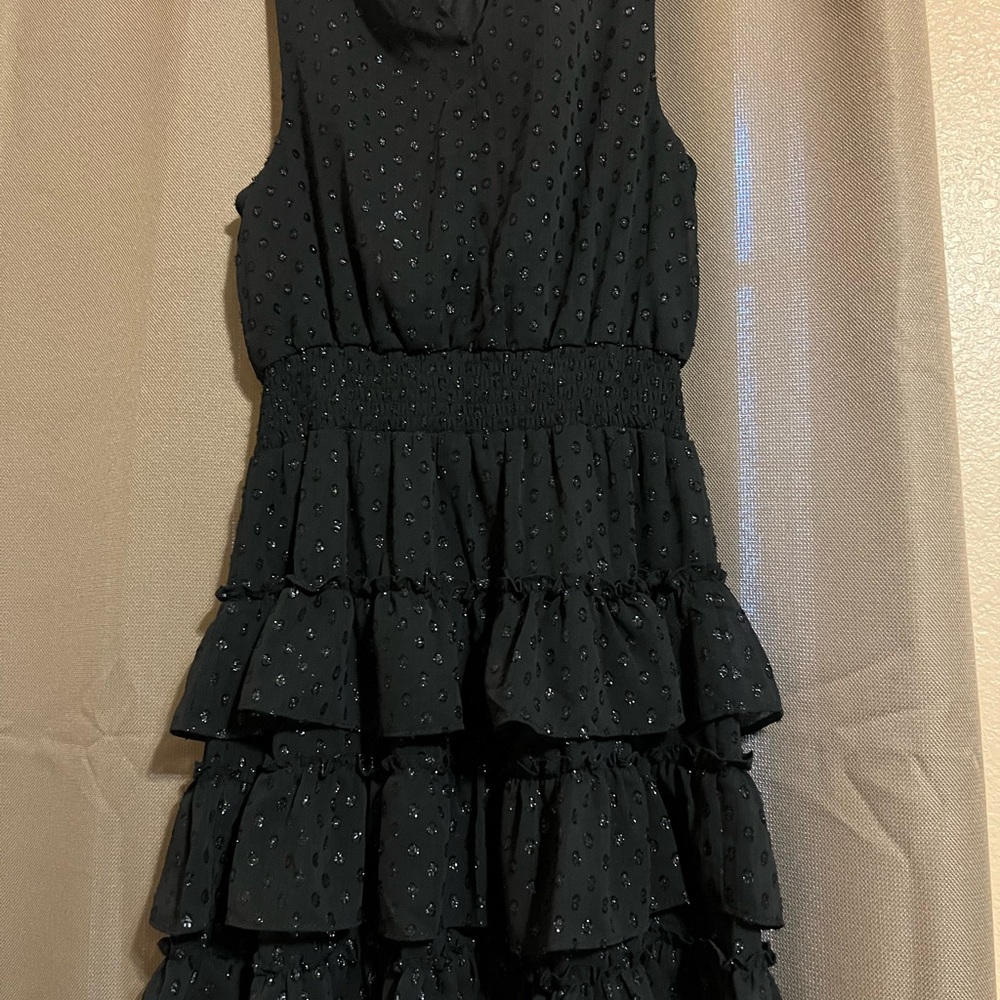 Black Sleeveless Ruffle Dress